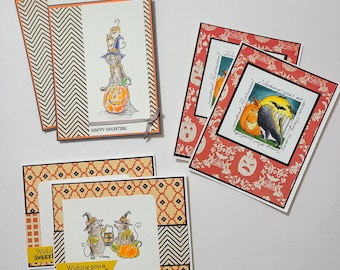 Cute Critter Halloween Greeting Card Stationery Set