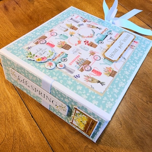 Handmade Mini Album Scrapbook - Ready for Photos - Carta Bella Spring Market Home Sweet Home