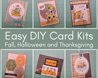 DIY Card Kits - PICK from Fall, Halloween, Thanksgiving Greeting Cards - PLUS Full Instructions!