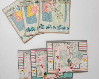 Funky Travel All Occasion Mixed Media Greeting Card Stationery Set