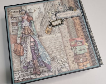 Handmade Folio Album Scrapbook - Ready for Photos - Stamperia Sir and Lady Vagabond Double Folio