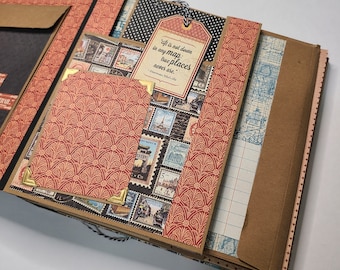 Handmade Folio Album Scrapbook - Ready for Photos - Graphic 45 City Scapes Travel