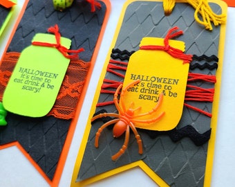 Neon Potion Halloween Tags for Treat Bags, Parties, Favors, Set of 10