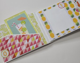 Handmade Mini Album Scrapbook - Ready for Photos - Summer Sorbet