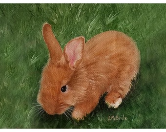 Baby Brown Bunny blank art cards 3-1/2 x 5 or 5 x 7 card sets w/envelopes from my original art