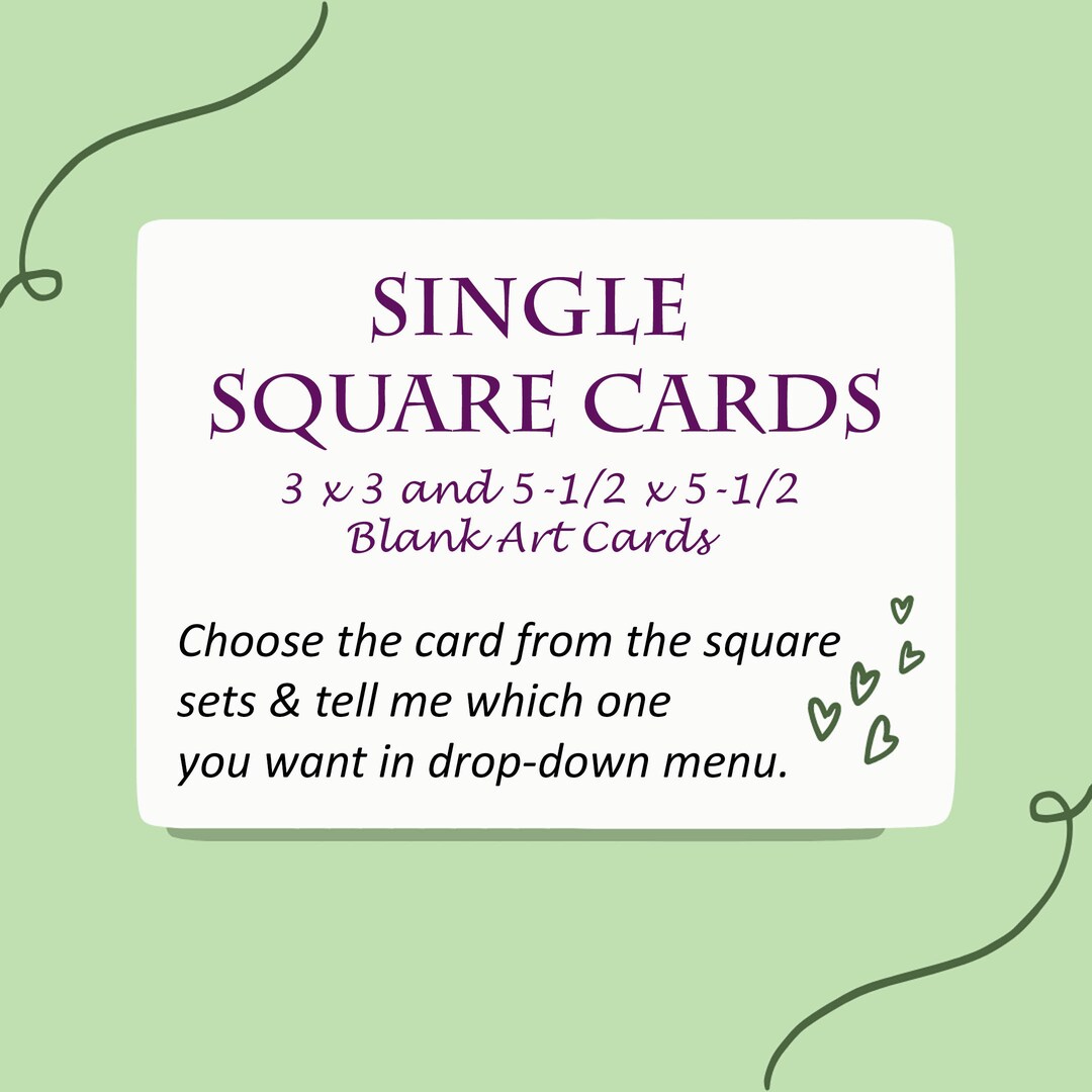 Blank Art Cards Single Square Art Cards 3 X 3 or 5-1/2 X 5-1/2 - Etsy