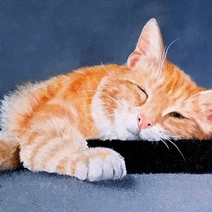 Orange Tabby Cat Fine Art Print, 5 x 7 or 8 x 10, reproduction of my original painting