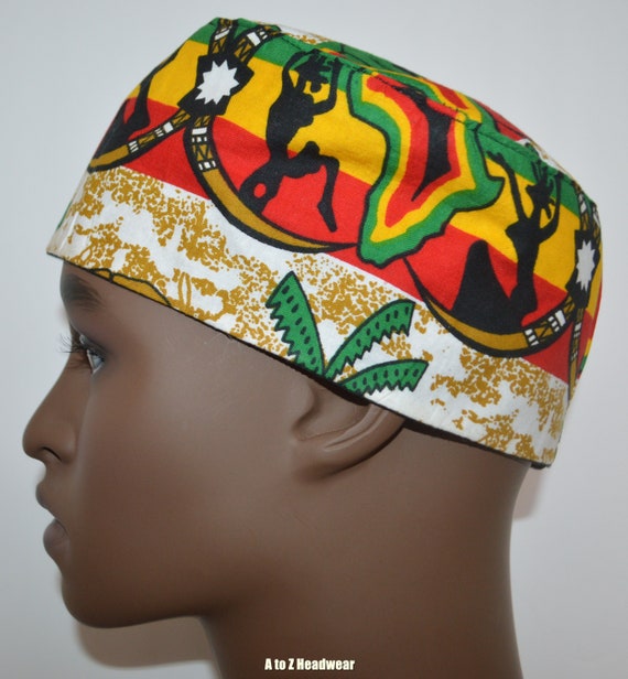 African Kente Vibes Hat Kufi Cap Medium Etsy