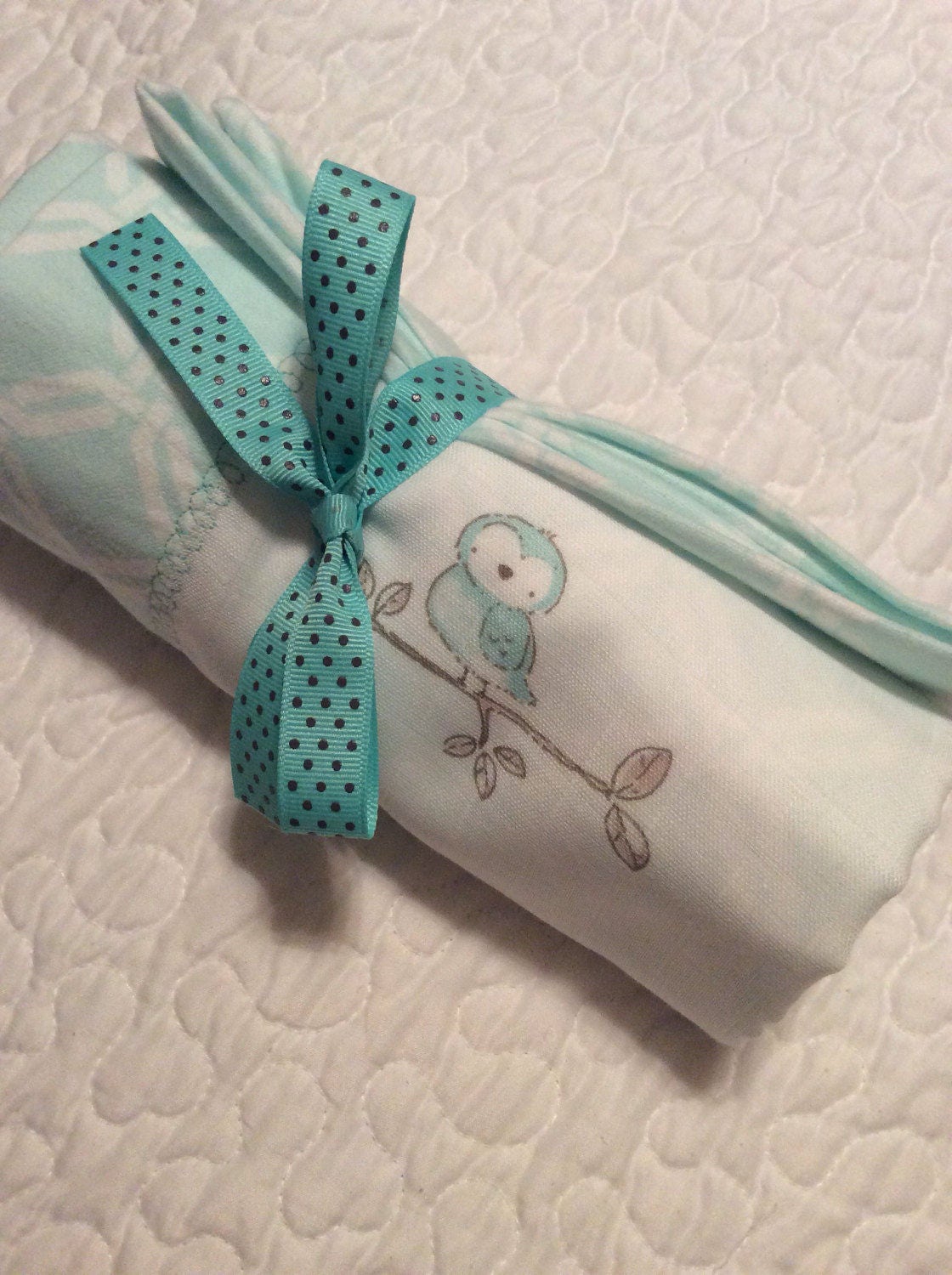 Handmade Owls baby gift receiving blanket swaddle blanket Etsy