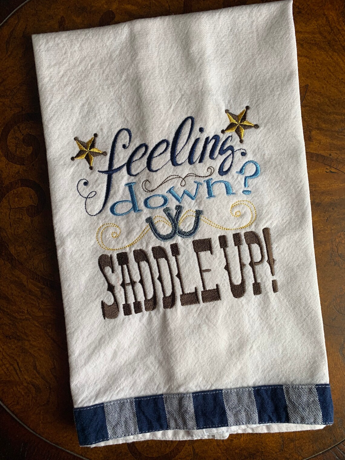 Western Tea Towel Western Kitchen Towel Saddle Up Country Etsy