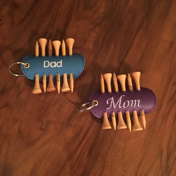 Golf tee holder, golfers key fob, golf tee key chain, gifts for golfers, personalized gifts, gift giver