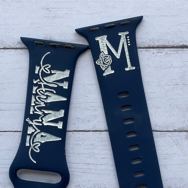 Personalized Mom/Grandma Engraved Watch Band, Custom Names