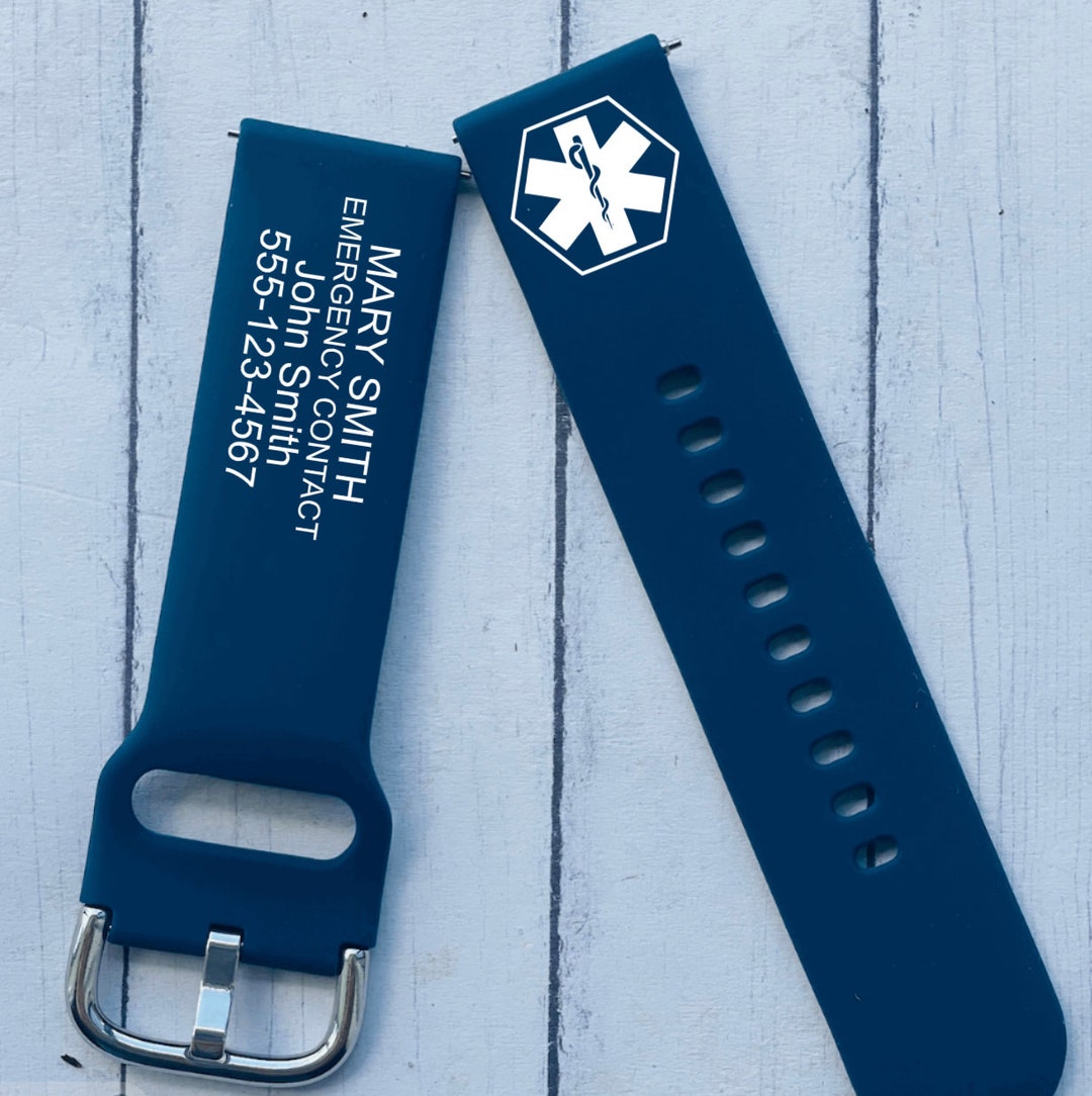 Personalized Medical Alert Watch Band Compatible With Apple Etsy