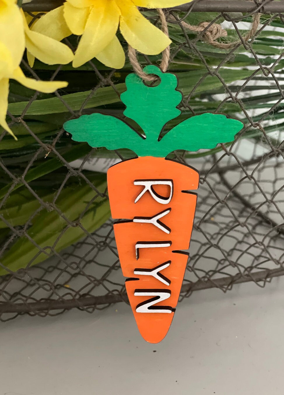 Personalized Carrot Easter Basket Tag Etsy