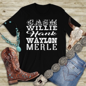 Cash t-shirt, Cash, Willie, Hank, Waylon, Merle Country T-shirt, Concert T-shirt