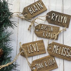 Stocking Tag, Christmas Tag, Tag Ornament, Gift Tag, Wood Personalized Name Tag, Easter Basket Tag