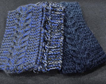 Calentador de orejas tejido a mano • Diadema de punto acrílico • Unisex