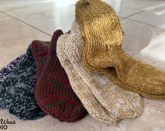 Chaussettes pour enfants tricotées à la main, mélange acrylique chaud