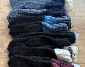 Manoplas de lana islandesa tejidas a mano – Guantes rústicos de invierno