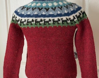 Suéter infantil de lana islandesa hecho a mano – Tejido nórdico