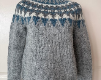 Suéter de lana islandesa tejido a mano – Auténtico jersey nórdico Lopapeysa – Ice Wear Studio