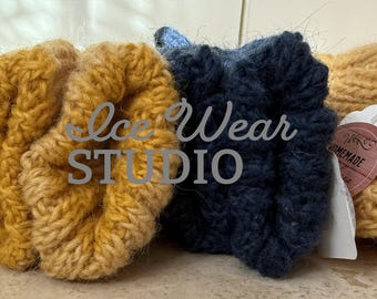 Manoplas artesanales de lana islandesa, guantes rústicos de punto para invierno