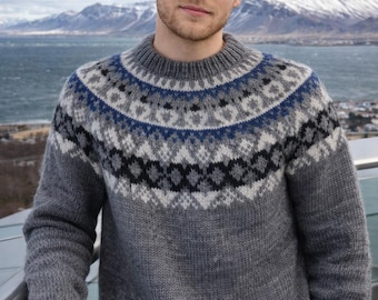 Suéter de lana nórdica • Lopapeysa hecho a mano • Canesú suave • Suéter acogedor de invierno