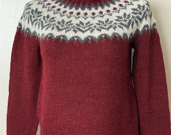Suéter de lana islandesa tejido a mano