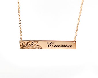 Custom Name Necklaces | Hawaiian Gold Name Plate | 14K Gold Filled Name Plate | Name pendant