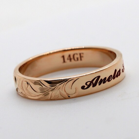 Hawaiian Rose Gold Filled Ring Custom Name Ring Rose Gold Ring