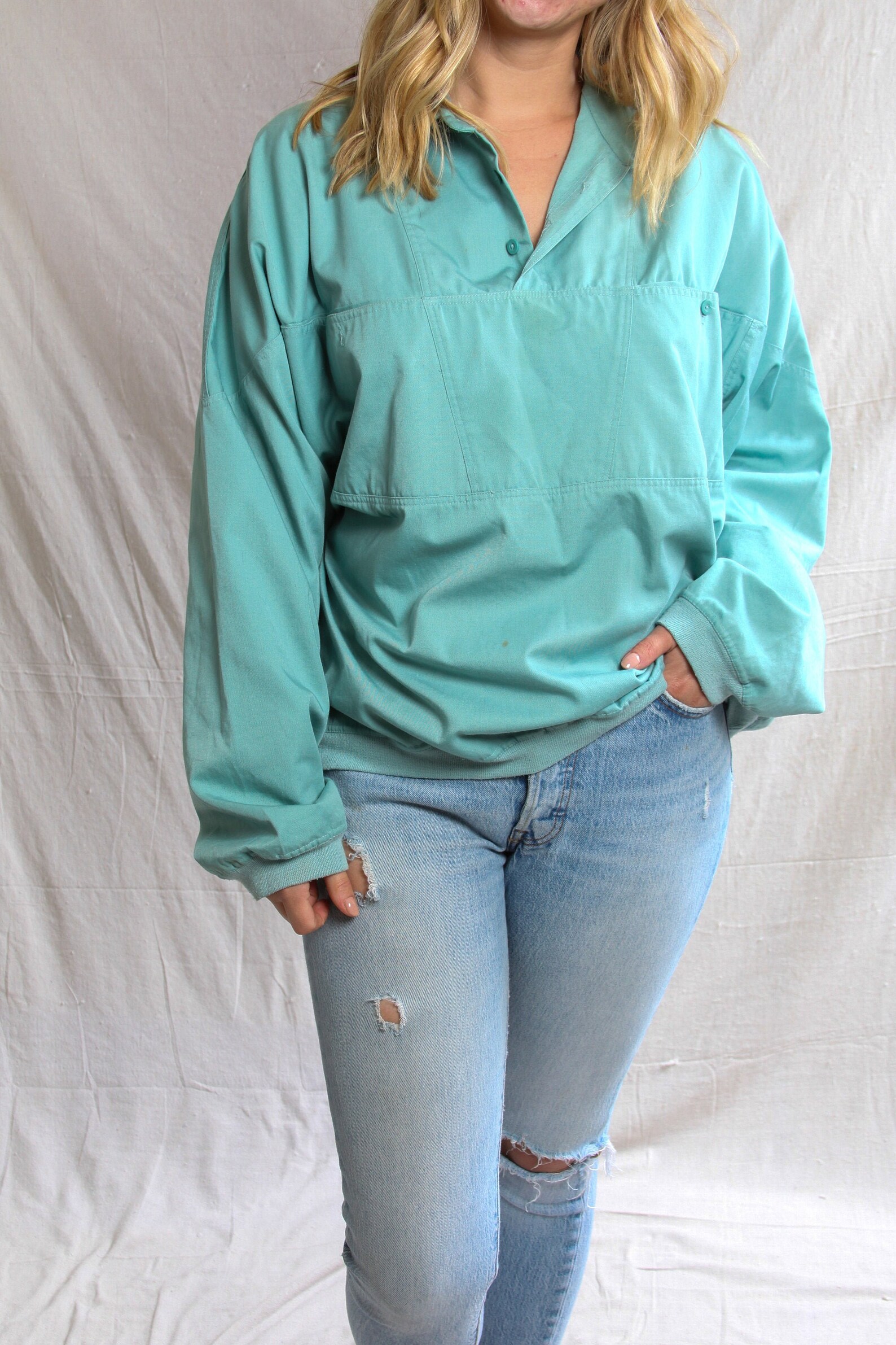 Vintage tal half button up shirt Etsy