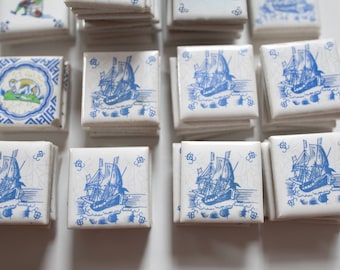 Vintage Tile - Small Tile - Dutch Tile - Netherlands- Porcelain Tile - Qty 1 Ship