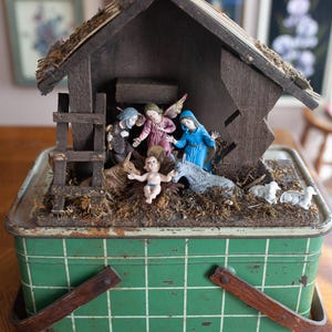 Vintage Nativity- Nativity Scene -Christmas Decor-  Hand-Painted Resin Figures ~ Creche