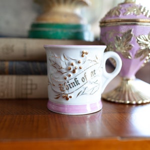 Antique German Cup - Think of Me - Pink and Gold