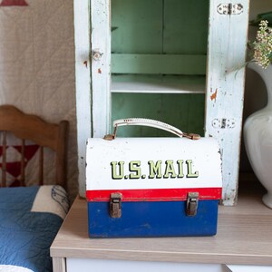 Vintage Mailbox Lunchbox - Metal Lunchbox immagine 2