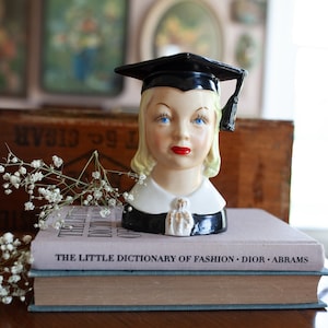 Vintage Lady Head Vase - Graduate - Graduation Gift- Head Vase- Lady Headvase