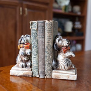 Vintage bookends- Bookends - Dog Bookends