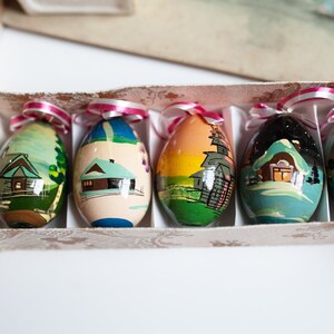 Vintage Hand Painted Eggs - Easter Egg Ornaments - Egg Ornaments