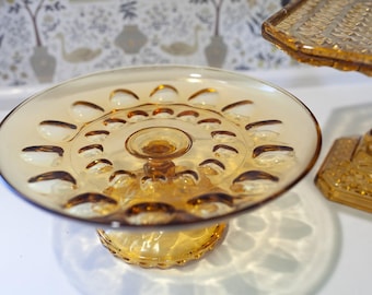 Vintage Amber Glass Cake Stand