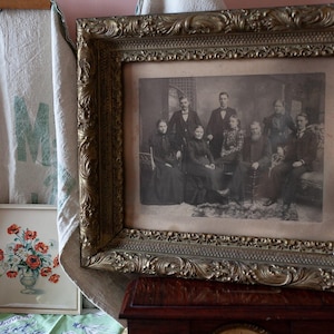 Antique Framed Family Portrait- Antique Gilt Frame