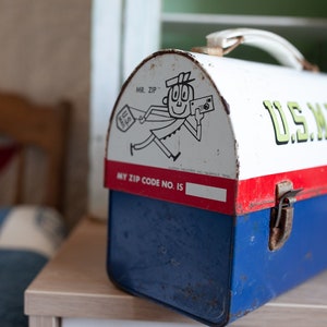 Vintage Mailbox Lunchbox - Metal Lunchbox immagine 3