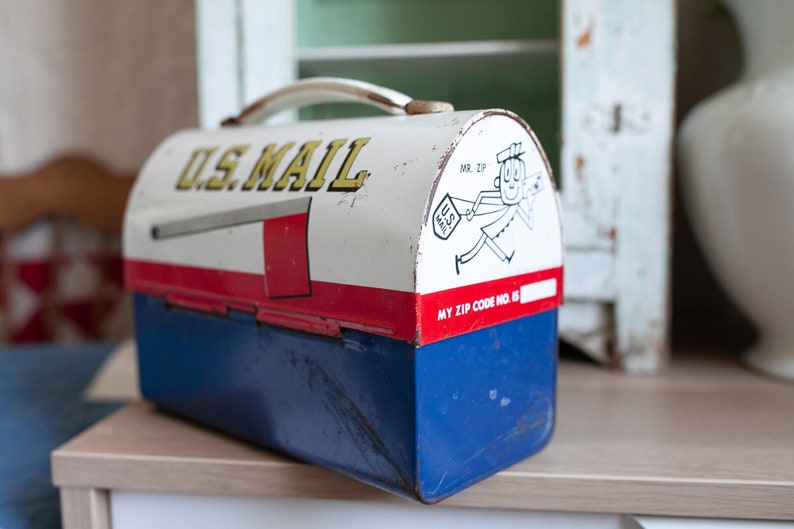 Vintage Mailbox Lunchbox - Metal Lunchbox immagine 6