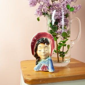 Vintage Head Vase - Lady Head Vase- Royal Copley Wall Pocket
