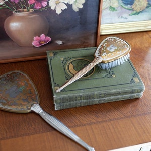 Vintage Brush and Mirror- Vanity Mirror and Hair Brush - Hand Mirror