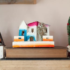 Vintage Putz House- Christmas Village House Made in Japan