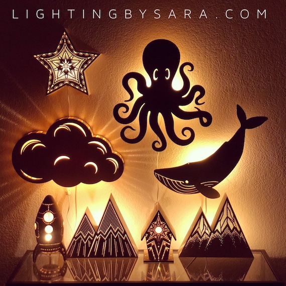 Cloud Night Light Lampe De Chevet Suspendue Par Mur De Bois Kids Room And Nursery Decor