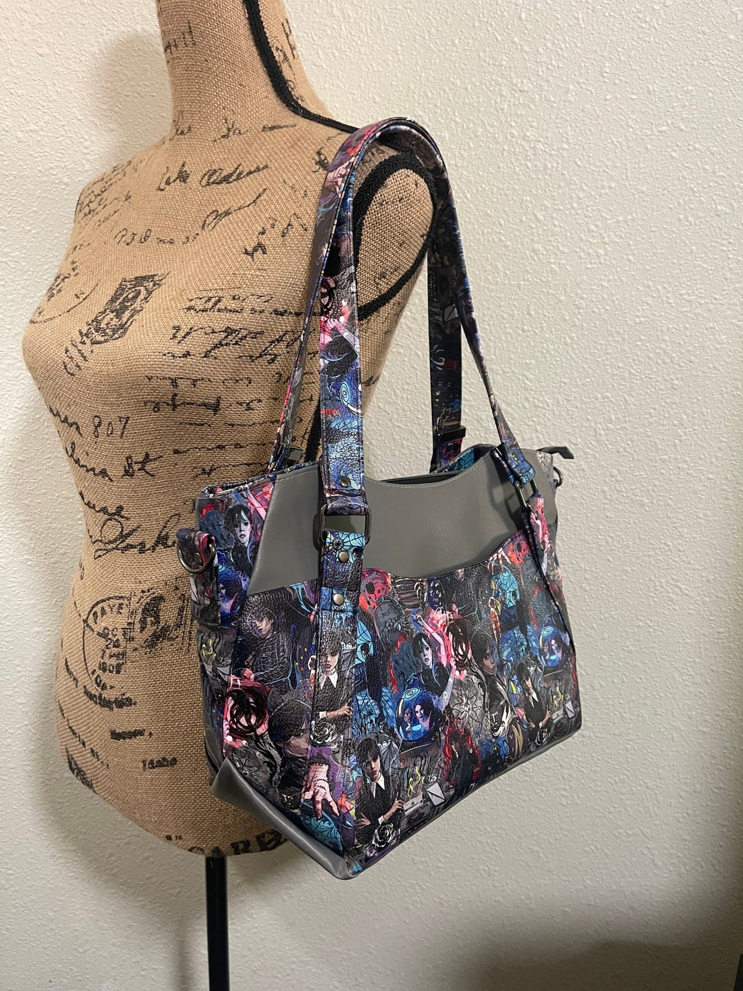 Wednesday Handbag With Crossbody Strap Tote Purse Hand Bag Etsy