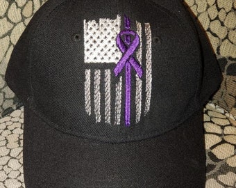 Lupus/Cancer Ribbon Hat with Flag