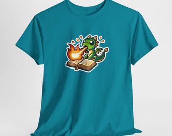 Book Dragon, koszulka z grubej bawełny, unisex