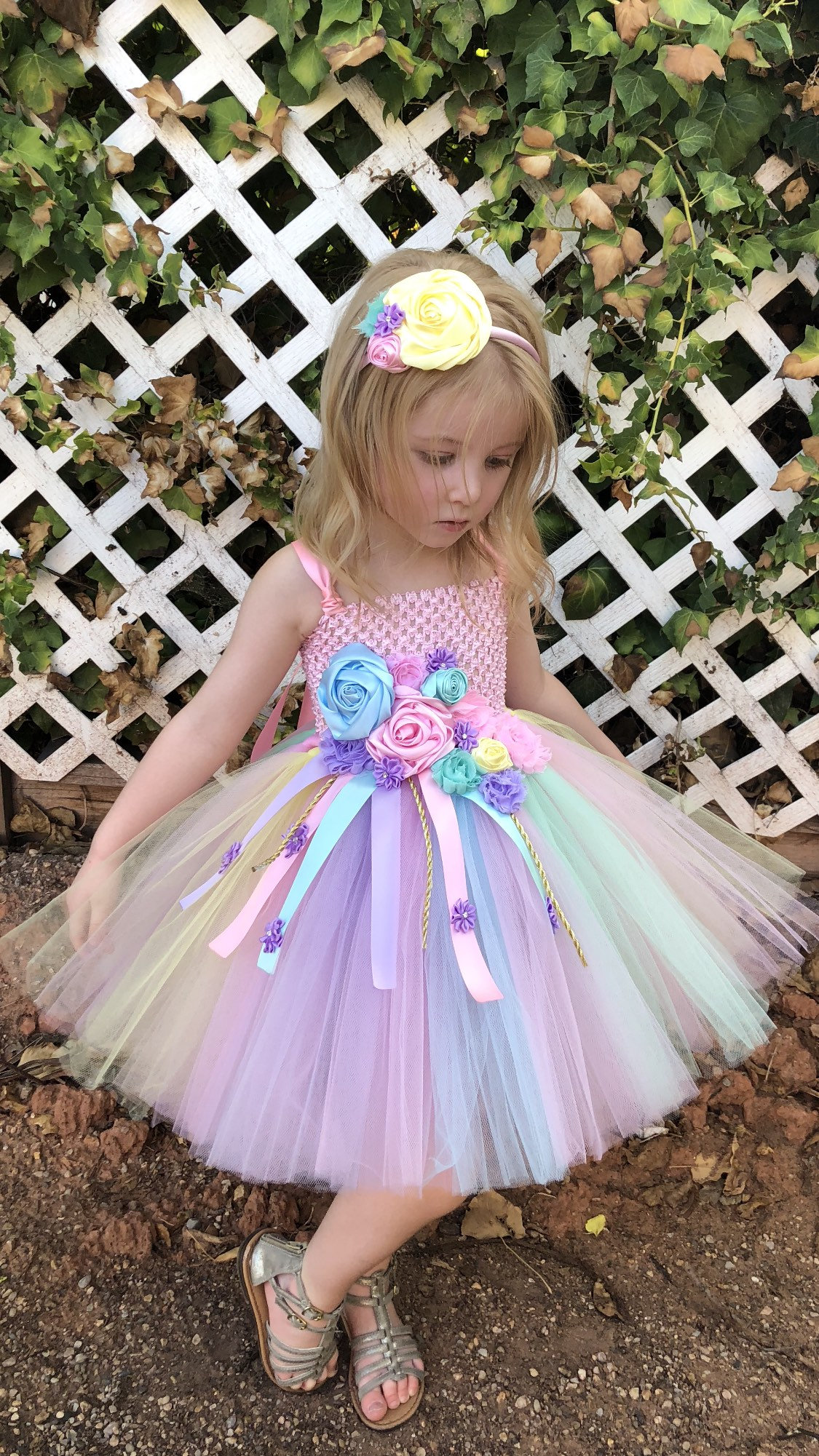 Unicorn tutu dress pink birthday dress pink flower girl | Etsy